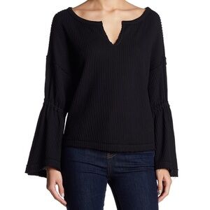 Free People Black Dahlia Thermal Top Sz L